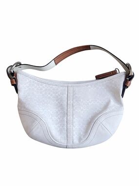 Pristine 2004 Coach Signature white Soho mini Hobo Shoulder Bag Ring